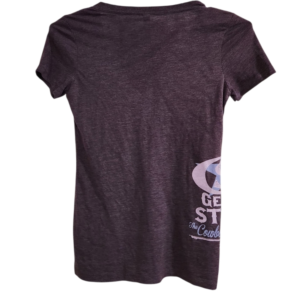 George Strait Womens Sz M Next Level V Neck Tee Shirt The Cowboy Rides Away 2014 - Picture 2 of 8